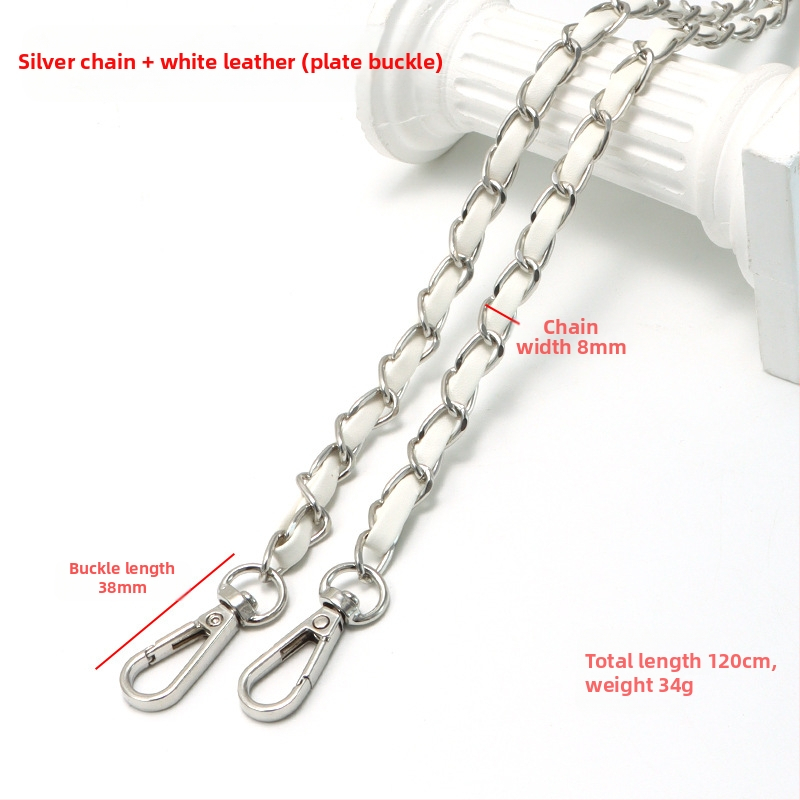 Nauja aliuminio grandinėlės odinė rankinė su metaline virvele, „Chanel“ stiliaus rankinė per petį, PU odos grandinėlė per petį.