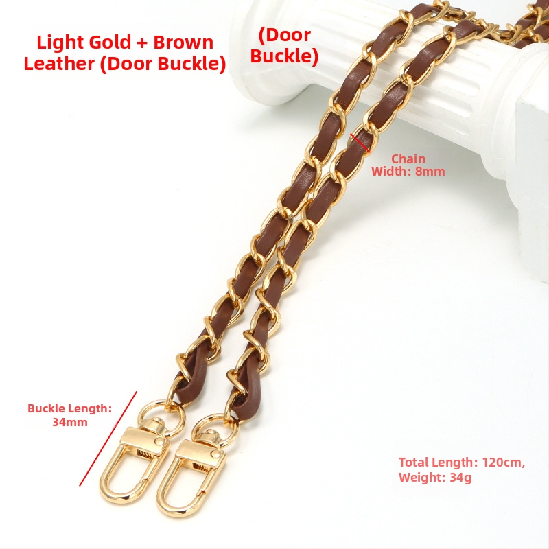 Nauja aliuminio grandinėlės odinė rankinė su metaline virvele, „Chanel“ stiliaus rankinė per petį, PU odos grandinėlė per petį.