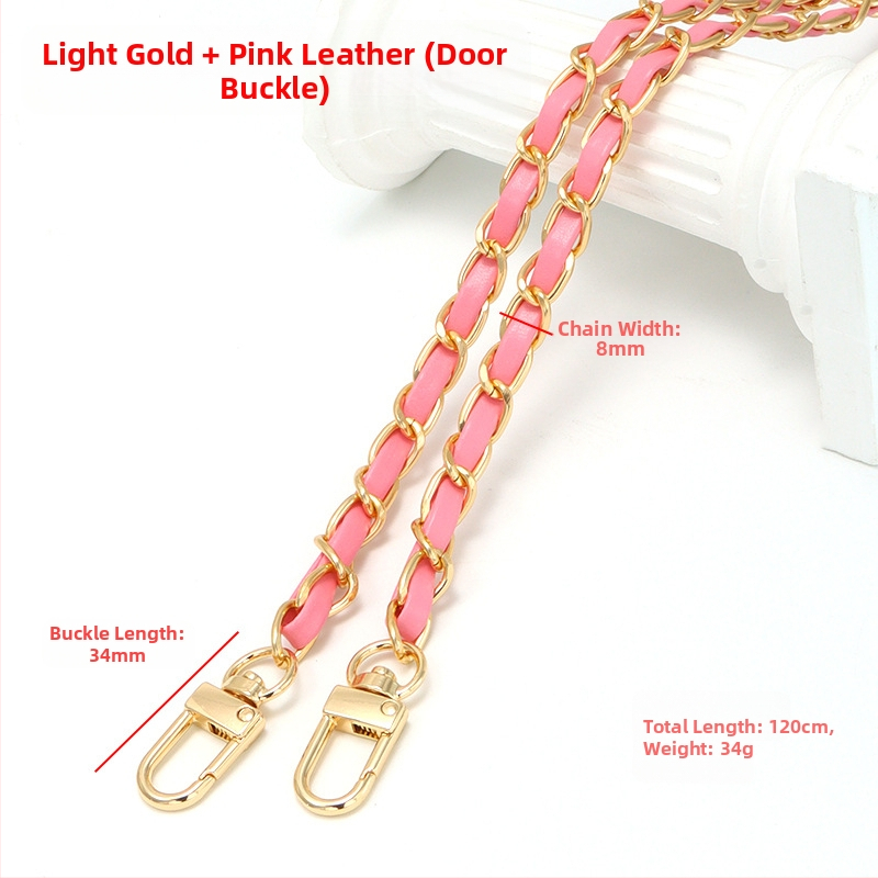 Nauja aliuminio grandinėlės odinė rankinė su metaline virvele, „Chanel“ stiliaus rankinė per petį, PU odos grandinėlė per petį.