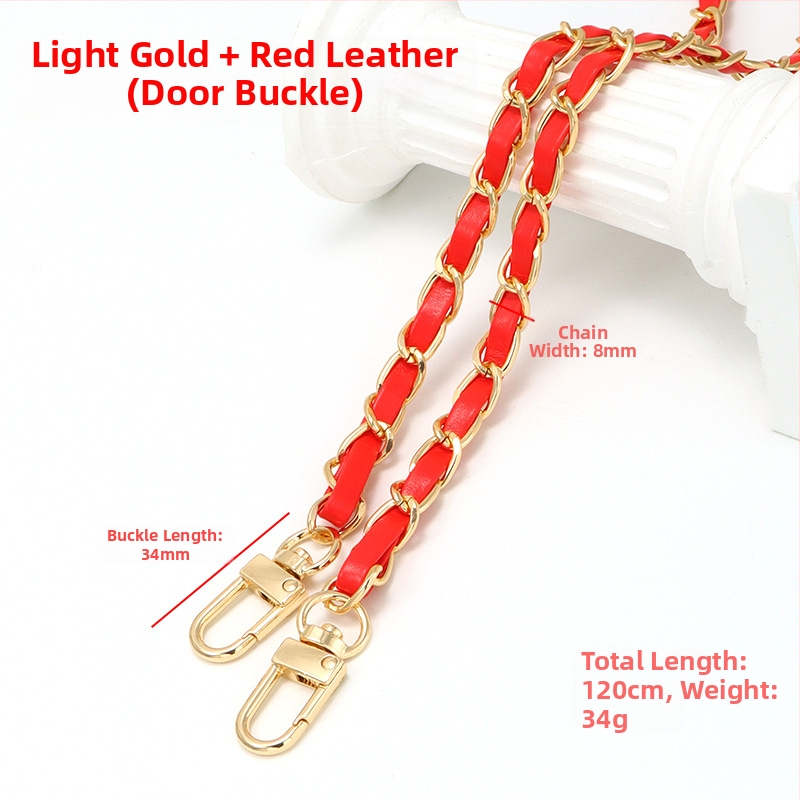 Nauja aliuminio grandinėlės odinė rankinė su metaline virvele, „Chanel“ stiliaus rankinė per petį, PU odos grandinėlė per petį.