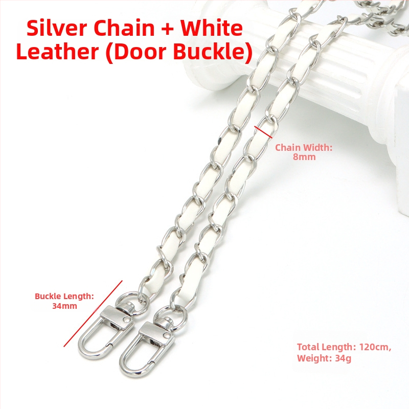 Nauja aliuminio grandinėlės odinė rankinė su metaline virvele, „Chanel“ stiliaus rankinė per petį, PU odos grandinėlė per petį.