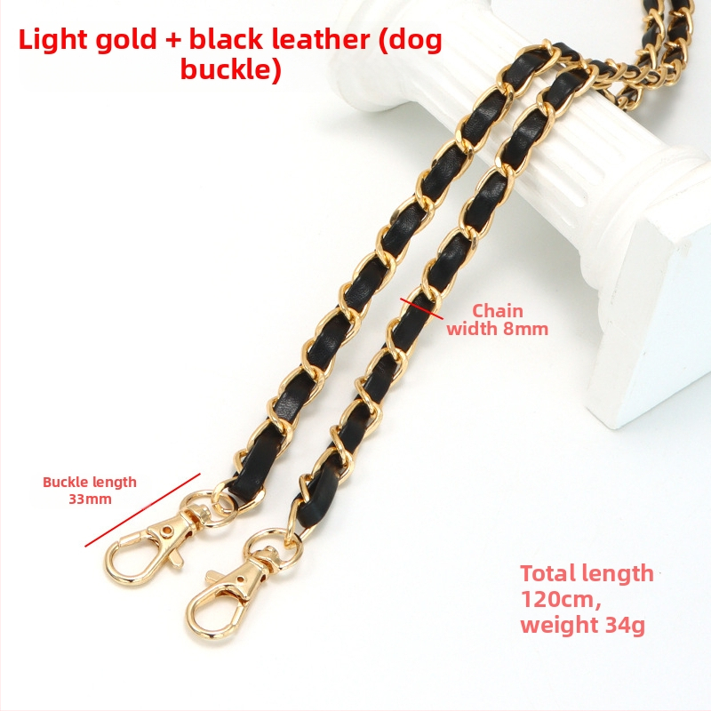 Nauja aliuminio grandinėlės odinė rankinė su metaline virvele, „Chanel“ stiliaus rankinė per petį, PU odos grandinėlė per petį.