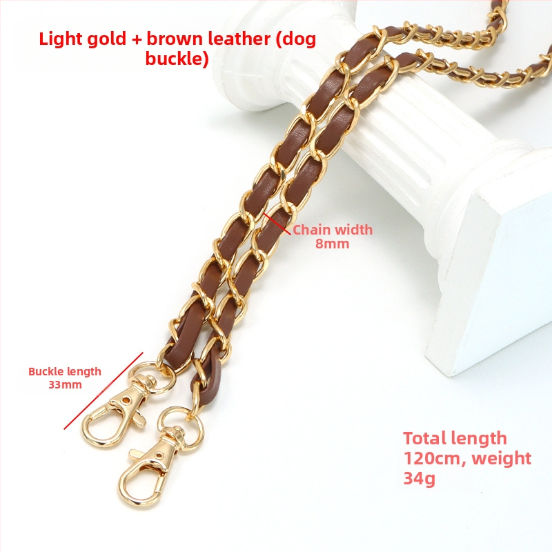 Nauja aliuminio grandinėlės odinė rankinė su metaline virvele, „Chanel“ stiliaus rankinė per petį, PU odos grandinėlė per petį.