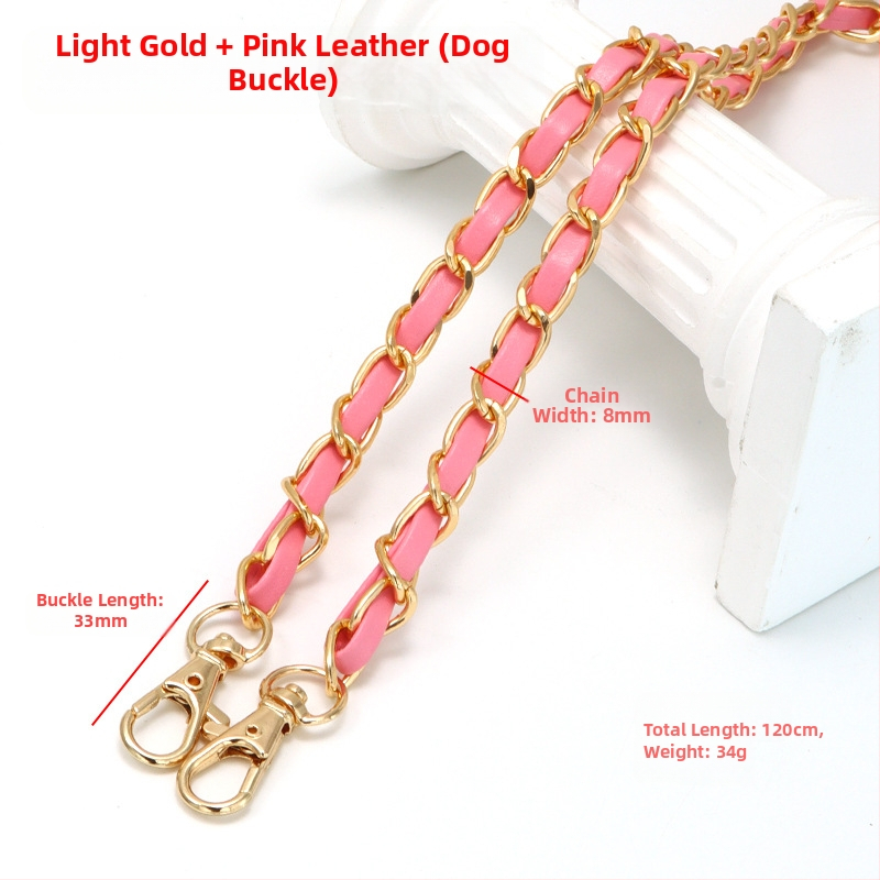 Nauja aliuminio grandinėlės odinė rankinė su metaline virvele, „Chanel“ stiliaus rankinė per petį, PU odos grandinėlė per petį.