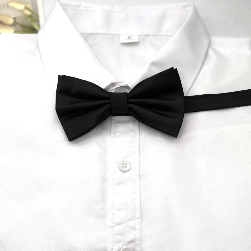 Férfi kiváló minőségű, egyszínű, kétrétegű, 30%-os divatos csokornyakkendő, ruházati kiegészítő, esküvői üzleti csokornyakkendő