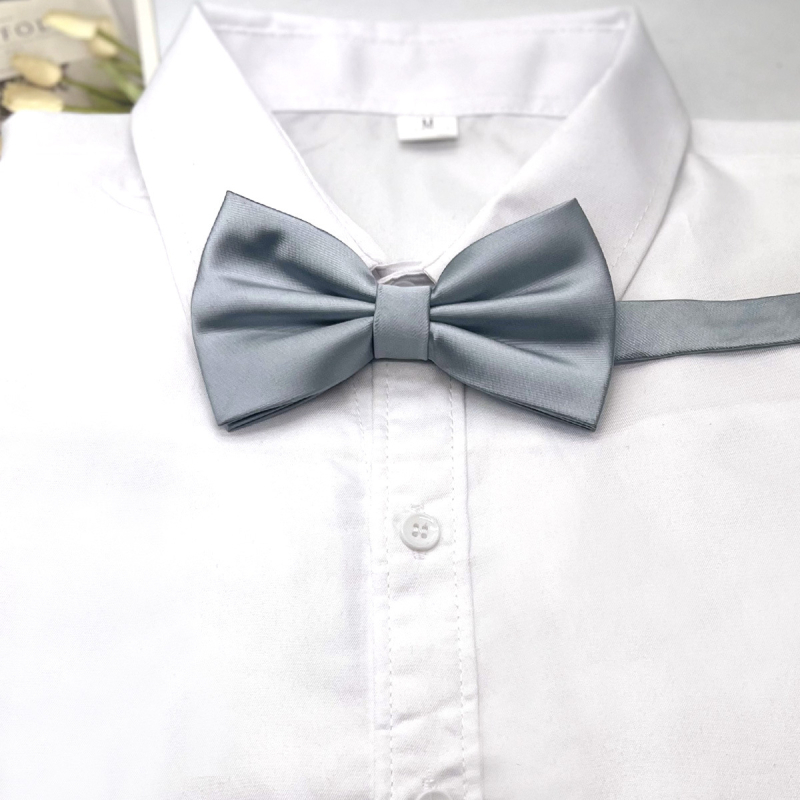 Férfi kiváló minőségű, egyszínű, kétrétegű, 30%-os divatos csokornyakkendő, ruházati kiegészítő, esküvői üzleti csokornyakkendő