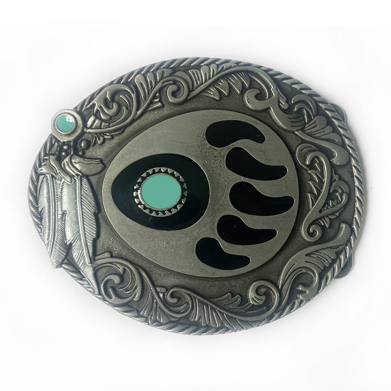 Etnilise stiiliga vöömustriga karukäpa jäljendiga teksade vööpandla Ameerika teksariiete võistlussulamist plaadipandla