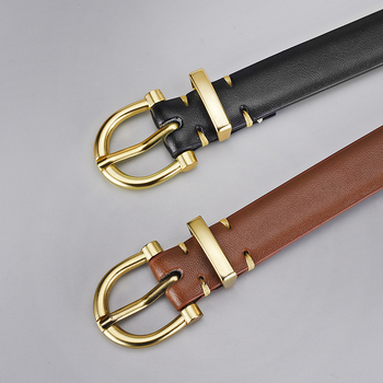 Határokon átnyúló új bőr női öv dekoratív farmer csattal ellátott öv édes, mindenhez illő stílusú egyszerű nadrágöv