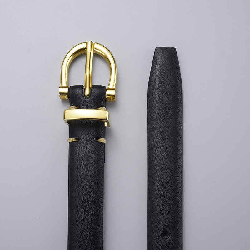 Határokon átnyúló új bőr női öv dekoratív farmer csattal ellátott öv édes, mindenhez illő stílusú egyszerű nadrágöv