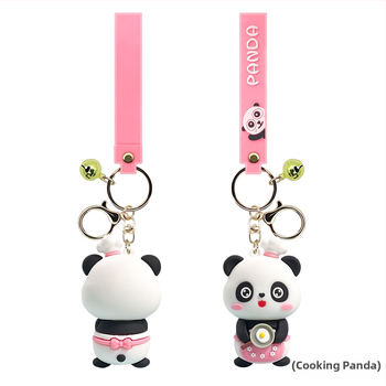 Car Panda Keychain Κούκλα Keychain Χαριτωμένο Κρεμαστό Κινούμενο Σχέδιο 3D Δώρο Δώρο Κούκλα Στολίδι Χονδρικής