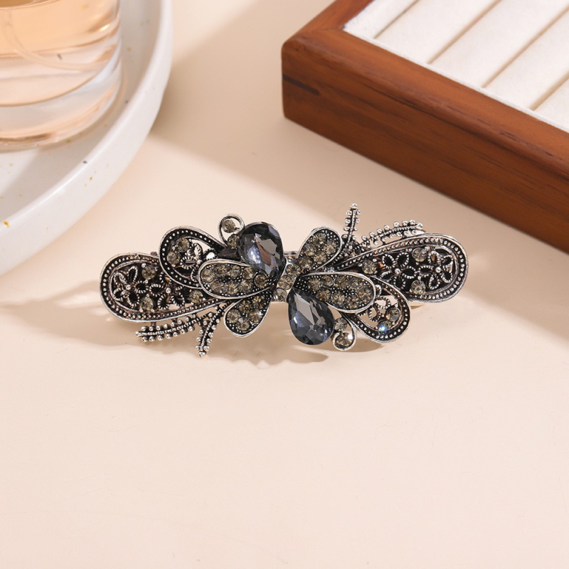 Plaukų segtukas, viršutinis segtukas, korėjietiško stiliaus plaukų aksesuarai, elegantiškas cirkonio spyruoklinis segtukas, mažas, pusės segtuko suaugusiųjų galvos apdangalas, drugelis, moteriškas