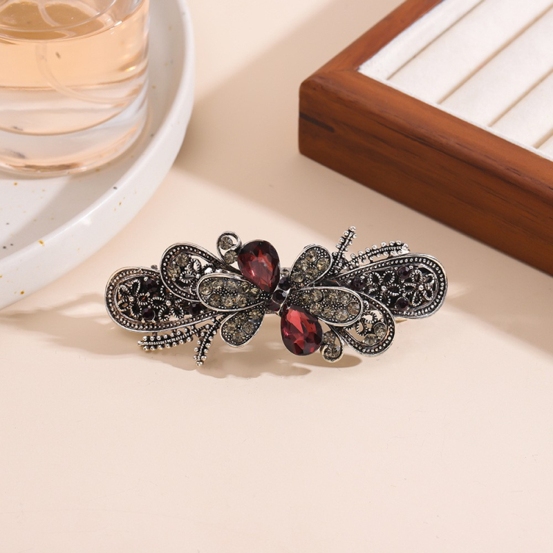 Plaukų segtukas, viršutinis segtukas, korėjietiško stiliaus plaukų aksesuarai, elegantiškas cirkonio spyruoklinis segtukas, mažas, pusės segtuko suaugusiųjų galvos apdangalas, drugelis, moteriškas