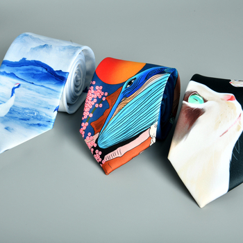 Euroopa ja Ameerika moodne vabaaja retro isikupärastatud lipsuga trükitud mustvalge meeste pidulik rõivas äriklientidele Shaoxing Shengzhou uus 8cm