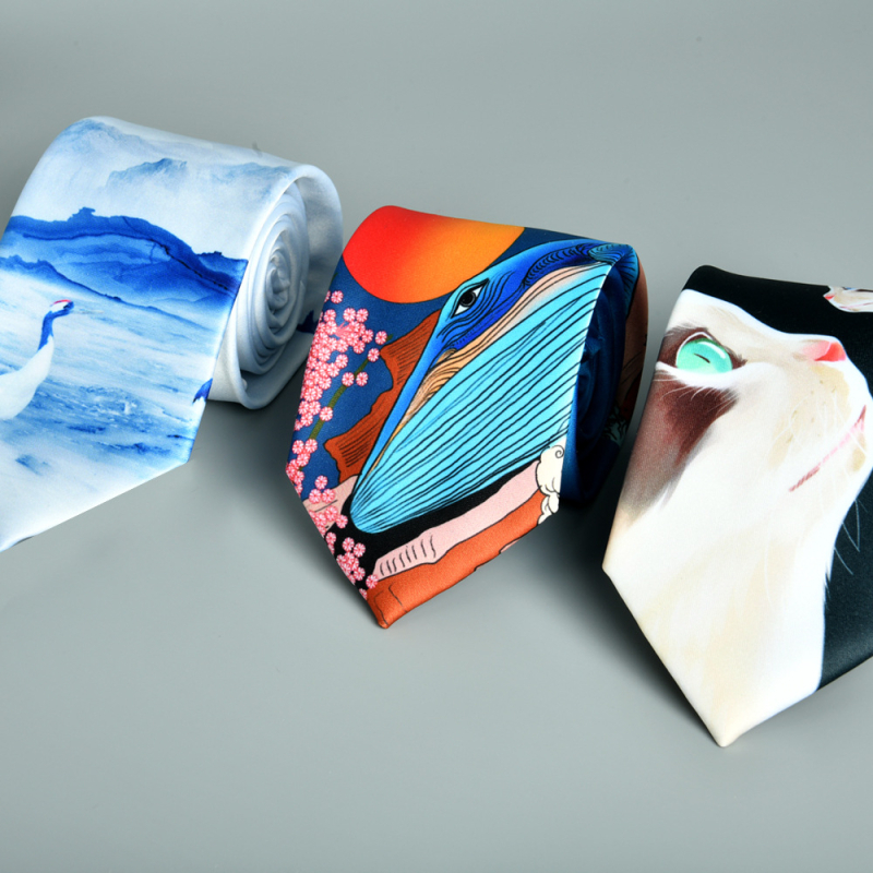 Euroopa ja Ameerika moodne vabaaja retro isikupärastatud lipsuga trükitud mustvalge meeste pidulik rõivas äriklientidele Shaoxing Shengzhou uus 8cm