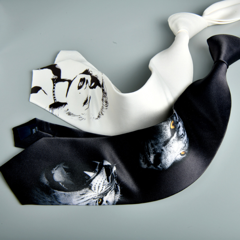 Euroopa ja Ameerika moodne vabaaja retro isikupärastatud lipsuga trükitud mustvalge meeste pidulik rõivas äriklientidele Shaoxing Shengzhou uus 8cm