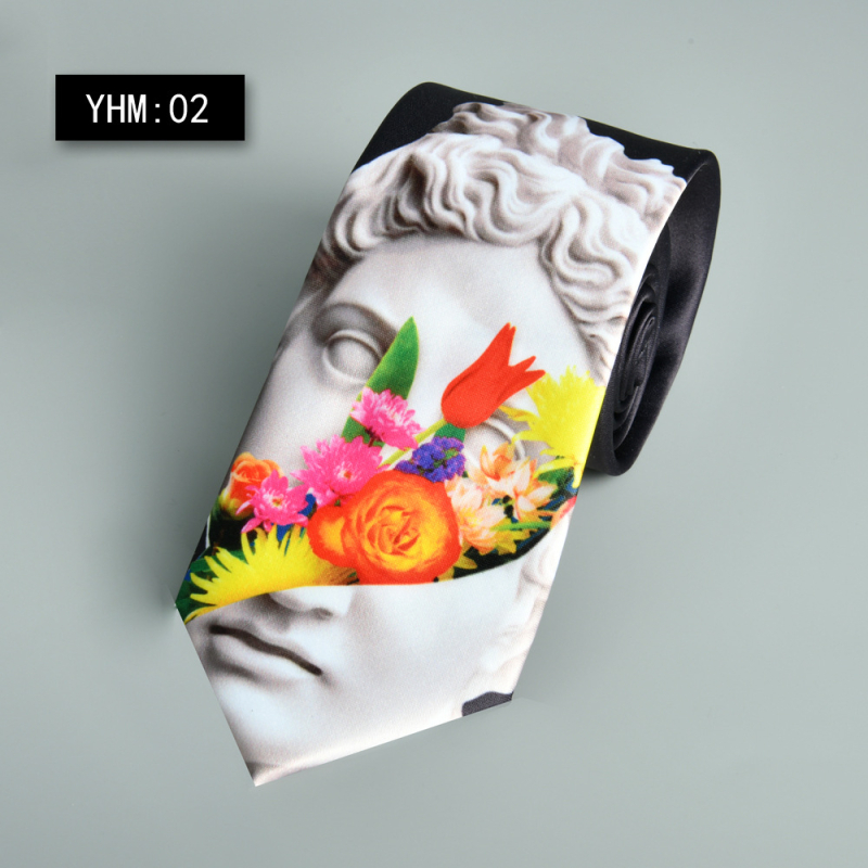 Euroopa ja Ameerika moodne vabaaja retro isikupärastatud lipsuga trükitud mustvalge meeste pidulik rõivas äriklientidele Shaoxing Shengzhou uus 8cm