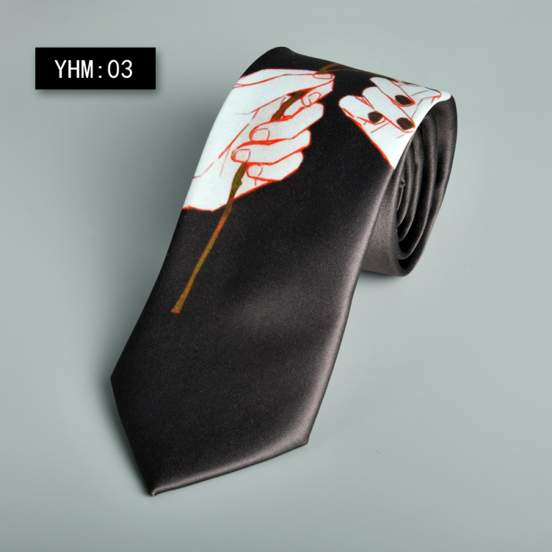 Euroopa ja Ameerika moodne vabaaja retro isikupärastatud lipsuga trükitud mustvalge meeste pidulik rõivas äriklientidele Shaoxing Shengzhou uus 8cm