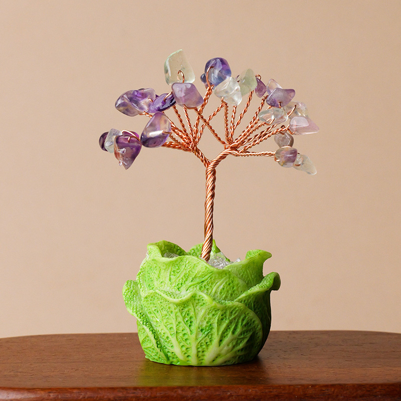 Természetes kristály kavics vagyonfa ametiszt vagyonfa kreatív asztali dekoráció autó életfa díszek