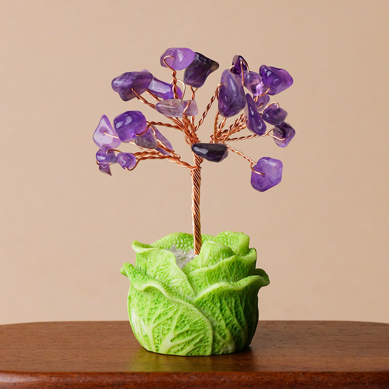 Természetes kristály kavics vagyonfa ametiszt vagyonfa kreatív asztali dekoráció autó életfa díszek