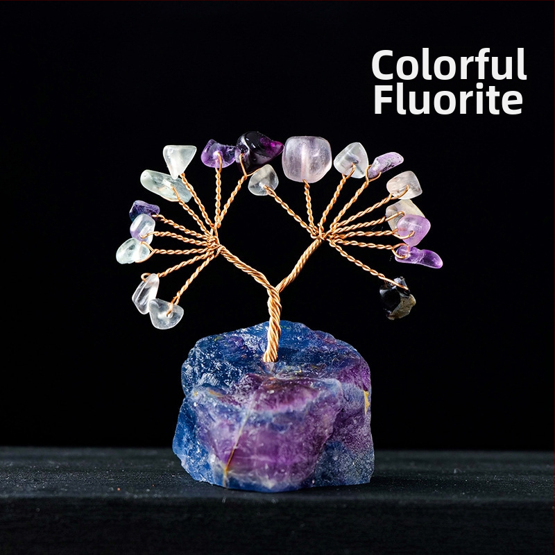 Természetes kristály kavics vagyonfa ametiszt vagyonfa kreatív asztali dekoráció autó életfa díszek