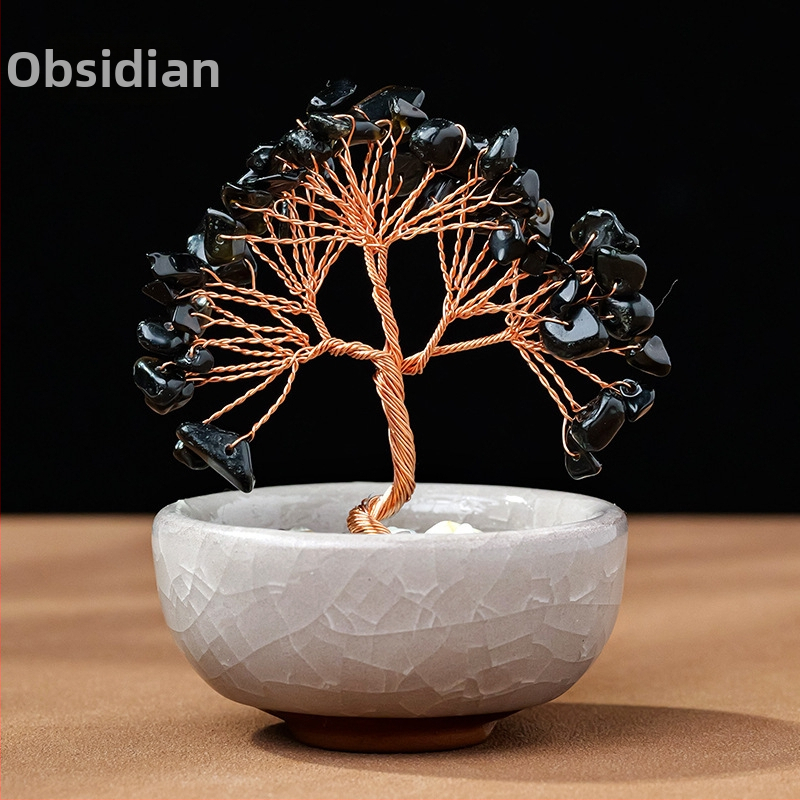 Természetes kristály kavics vagyonfa ametiszt vagyonfa kreatív asztali dekoráció autó életfa díszek