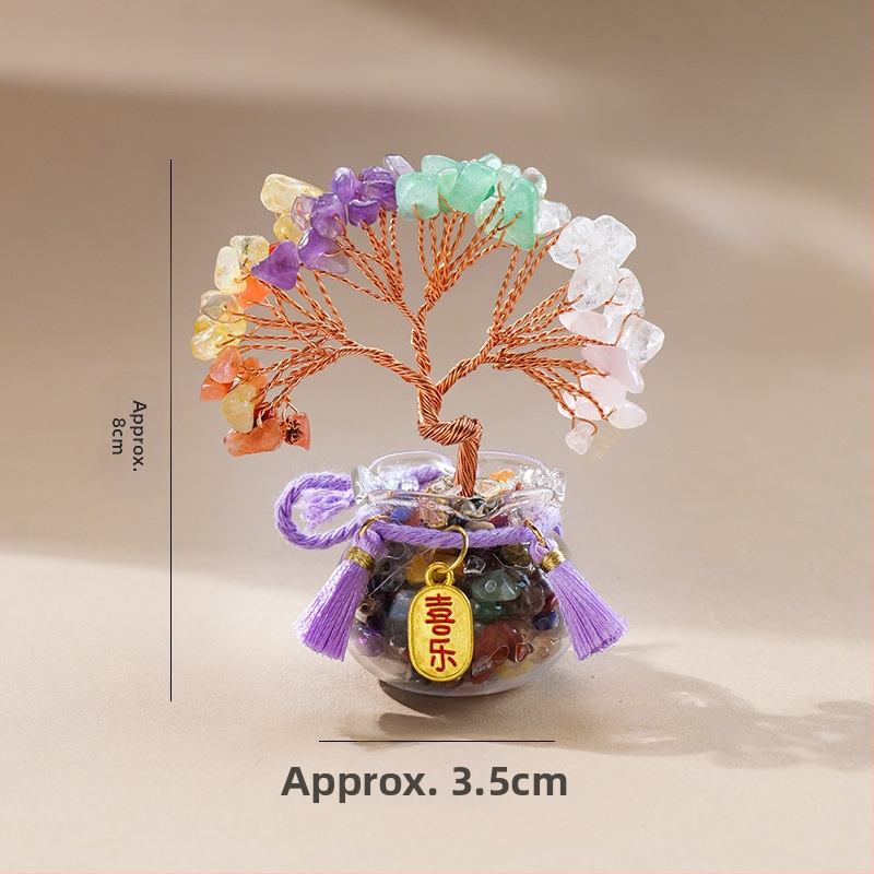 Természetes kristály kavics vagyonfa ametiszt vagyonfa kreatív asztali dekoráció autó életfa díszek