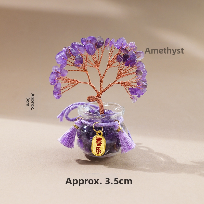 Természetes kristály kavics vagyonfa ametiszt vagyonfa kreatív asztali dekoráció autó életfa díszek