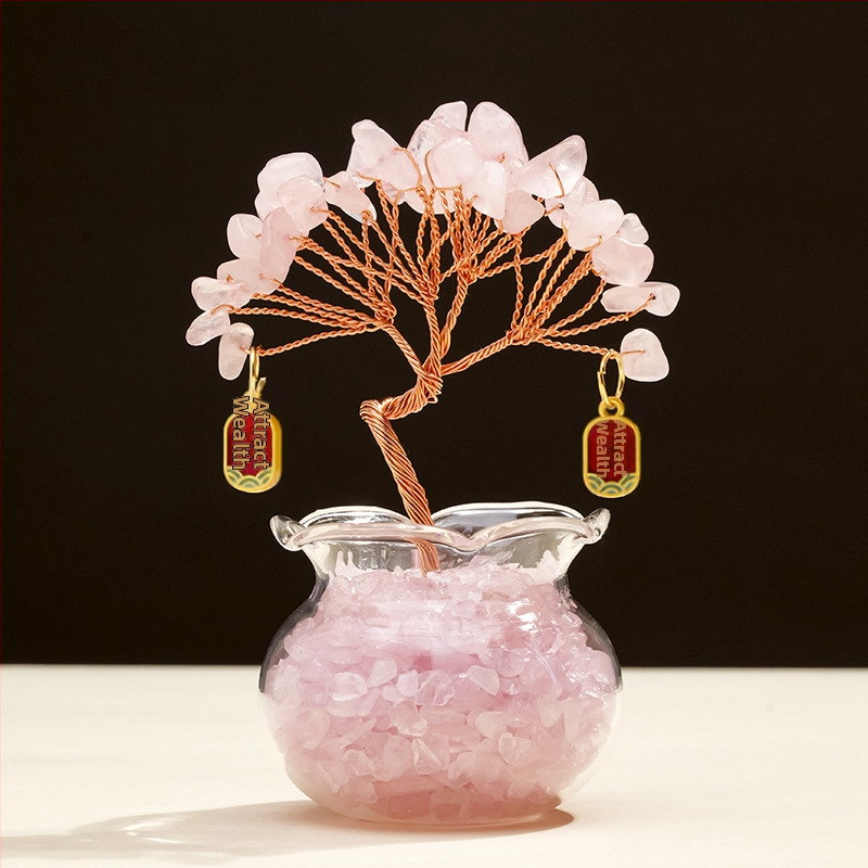 Természetes kristály kavics vagyonfa ametiszt vagyonfa kreatív asztali dekoráció autó életfa díszek