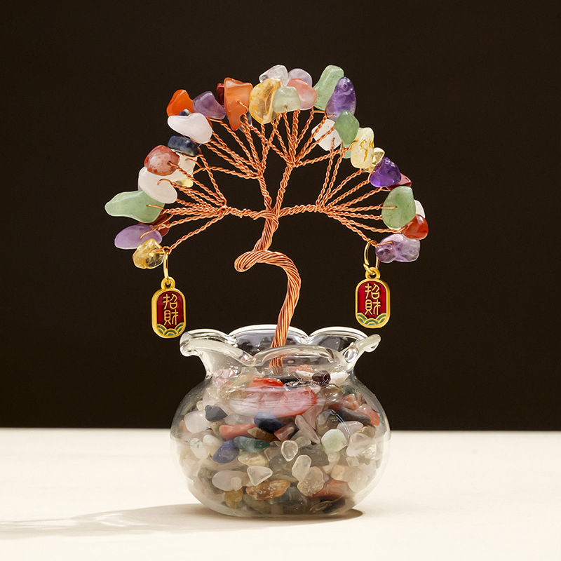 Természetes kristály kavics vagyonfa ametiszt vagyonfa kreatív asztali dekoráció autó életfa díszek