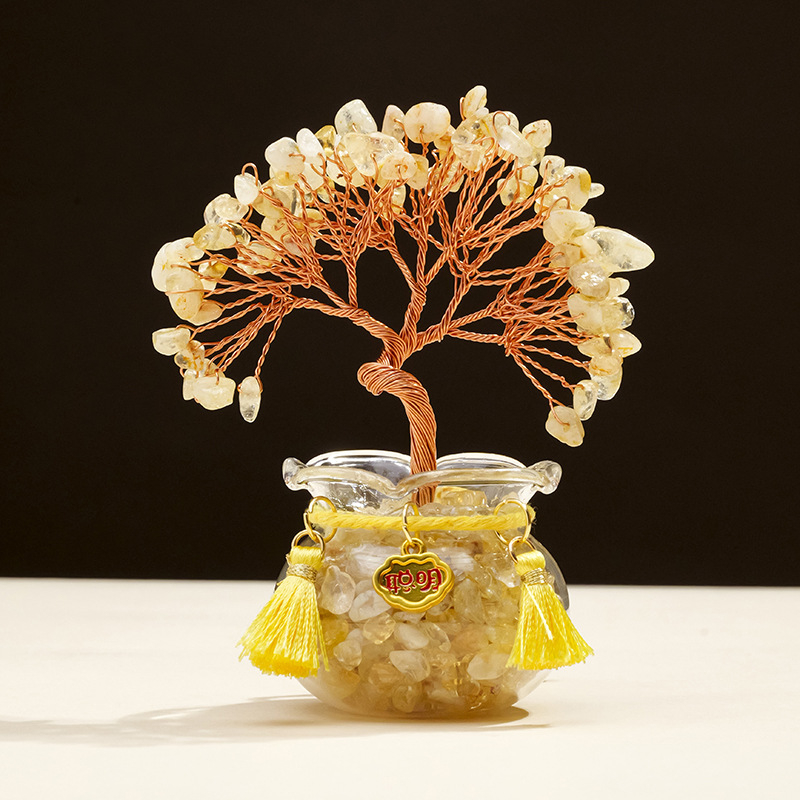 Természetes kristály kavics vagyonfa ametiszt vagyonfa kreatív asztali dekoráció autó életfa díszek