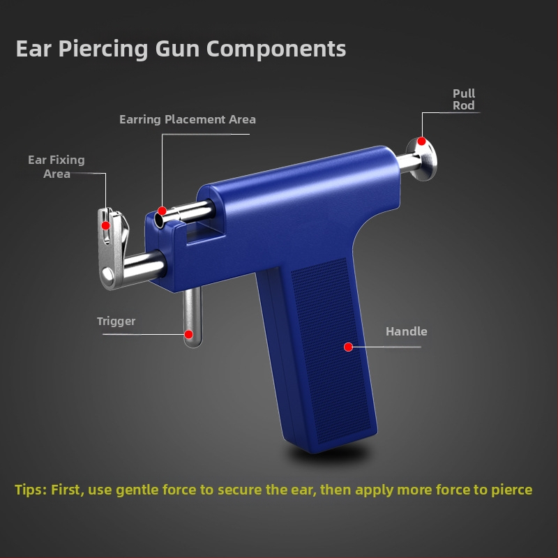 Инструмент за пробиване на уши, костюм за пистолет за пробиване на уши, безболезнено устройство за пробиване на уши на едро на склад, 12-месечни цветни обеци, директни продажби от фабриката