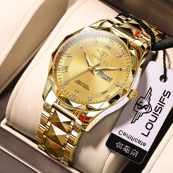 Louis Fans Ελβετικό ολοκαίνουργιο ανδρικό ρολόι χαλαζία αδιάβροχο με φωτεινό ημερολόγιο, κορεάτικο στιλ, πολυτελές ρολόι TikTok