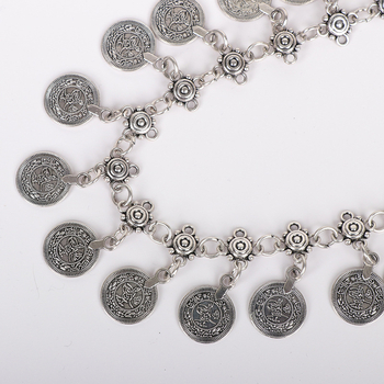 Αξεσουάρ γυναικείας διακοσμητικής φούστας με αλυσίδα μέσης σε ρετρό έθνικ στιλ, στρογγυλή αλυσίδα με φούντα, ζώνη, τζιν, μεταλλική αλυσίδα