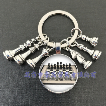 Királynő ló és ló elefánt katona sakk medál kulcstartó idő drágakő ékszer ajándék kulcstartó