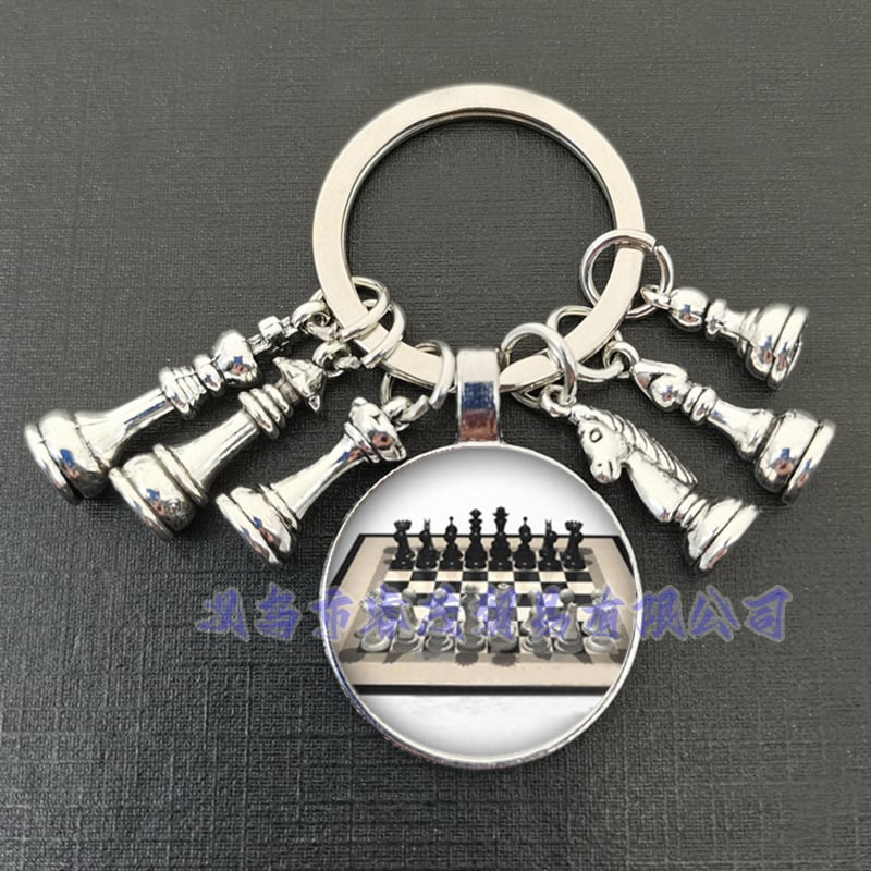 Királynő ló és ló elefánt katona sakk medál kulcstartó idő drágakő ékszer ajándék kulcstartó