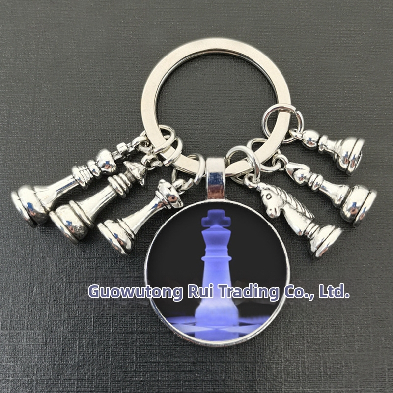 Királynő ló és ló elefánt katona sakk medál kulcstartó idő drágakő ékszer ajándék kulcstartó