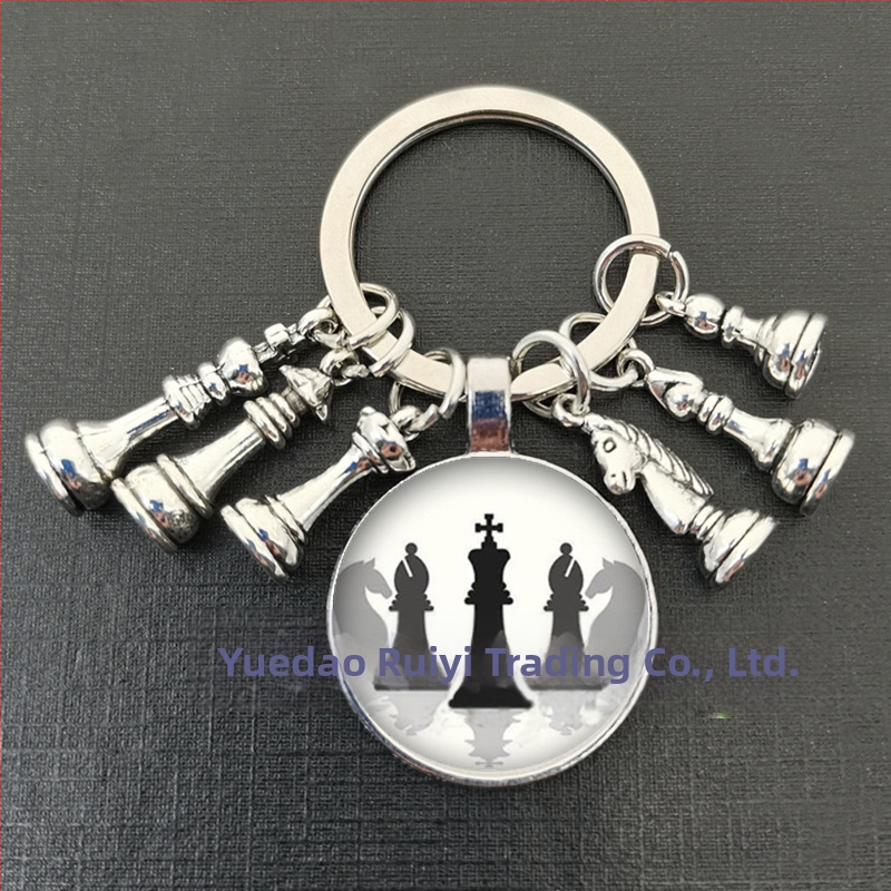 Királynő ló és ló elefánt katona sakk medál kulcstartó idő drágakő ékszer ajándék kulcstartó