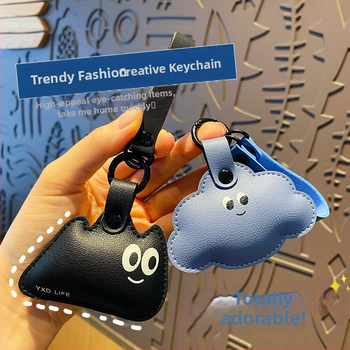 Δερμάτινο μαύρο μικρό κρεμαστό μπρελόκ γάτας, εξαιρετική δημιουργική ανδρική και γυναικεία τσάντα, μπρελόκ, κρεμαστό κόσμημα