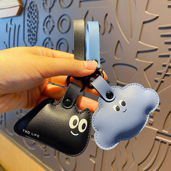 Δερμάτινο μαύρο μικρό κρεμαστό μπρελόκ γάτας, εξαιρετική δημιουργική ανδρική και γυναικεία τσάντα, μπρελόκ, κρεμαστό κόσμημα