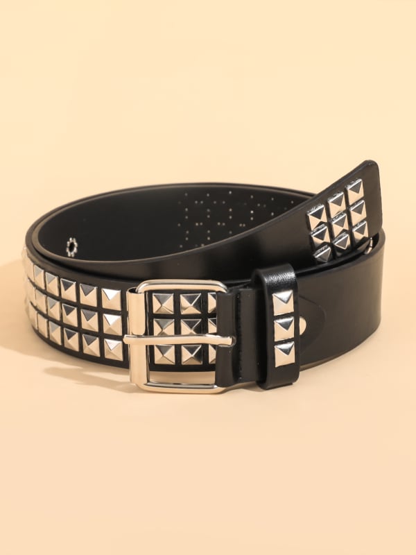 Szegecses öv, divatos és sokoldalú, punk stílusú golyómintás öv, trendi új stílus, női személyre szabott dekoratív nadrágöv, trendi