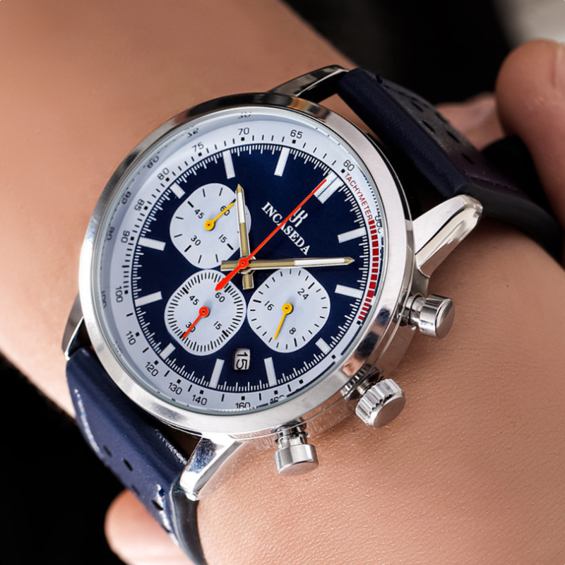 Határokon átnyúló temu AliExpress forró, multifunkcionális, divatos sport világító kronográf kvarcóra minősítéssel