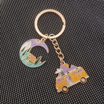 Διασυνοριακή Ζεστή Πώληση Νέα Γοητευτική Σεληνόφωτη Κάμπινγκ RV Αξεσουάρ Κράματος Μπρελόκ Κοσμήματα Μόδα Σχεδιασμός Λουλουδιών