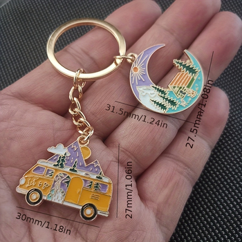 Διασυνοριακή Ζεστή Πώληση Νέα Γοητευτική Σεληνόφωτη Κάμπινγκ RV Αξεσουάρ Κράματος Μπρελόκ Κοσμήματα Μόδα Σχεδιασμός Λουλουδιών