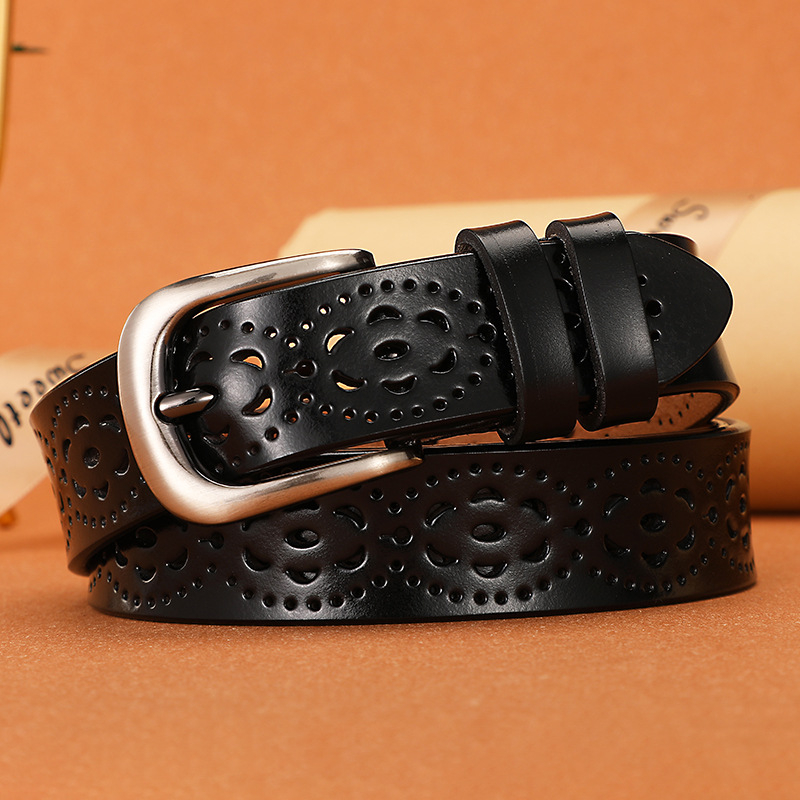 Retro öv, vékony öv, női valódi bőr tűs csattal, deréklánc, dekoratív kültéri öv, koreai stílusú, hétköznapi bőráruk