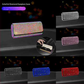 Piiriülene auto päikesesirmi hoiustusprillikott autoprillide hoidikule, auto teemantidega kaetud päikeseprillide kott, prilliklamber
