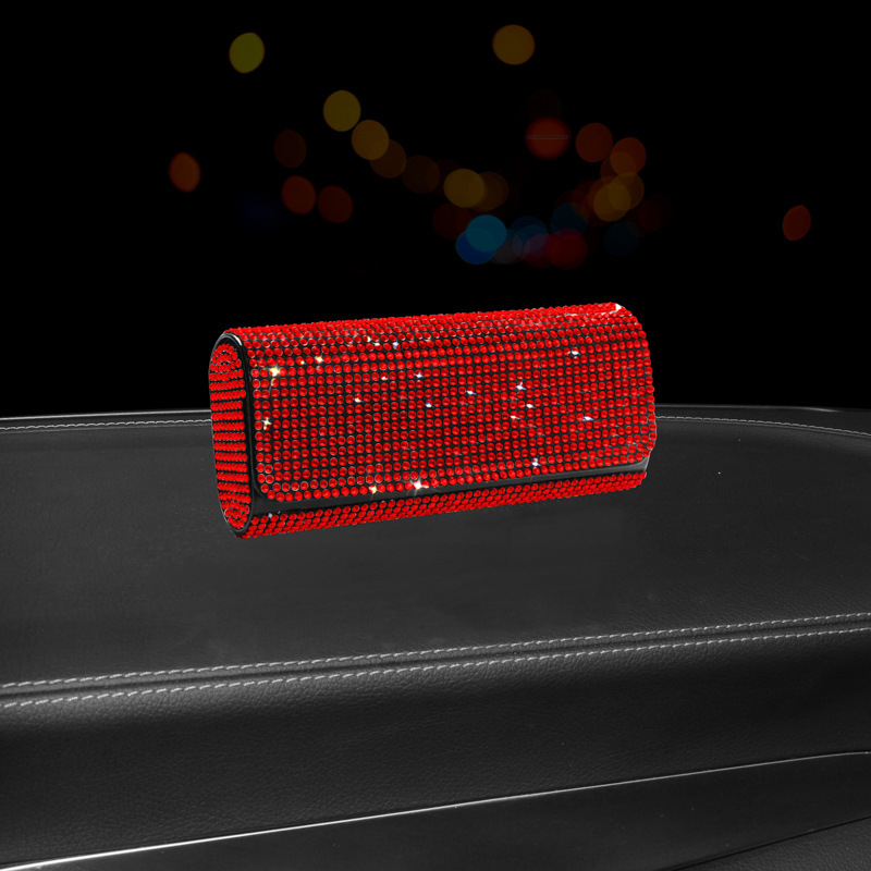 Piiriülene auto päikesesirmi hoiustusprillikott autoprillide hoidikule, auto teemantidega kaetud päikeseprillide kott, prilliklamber