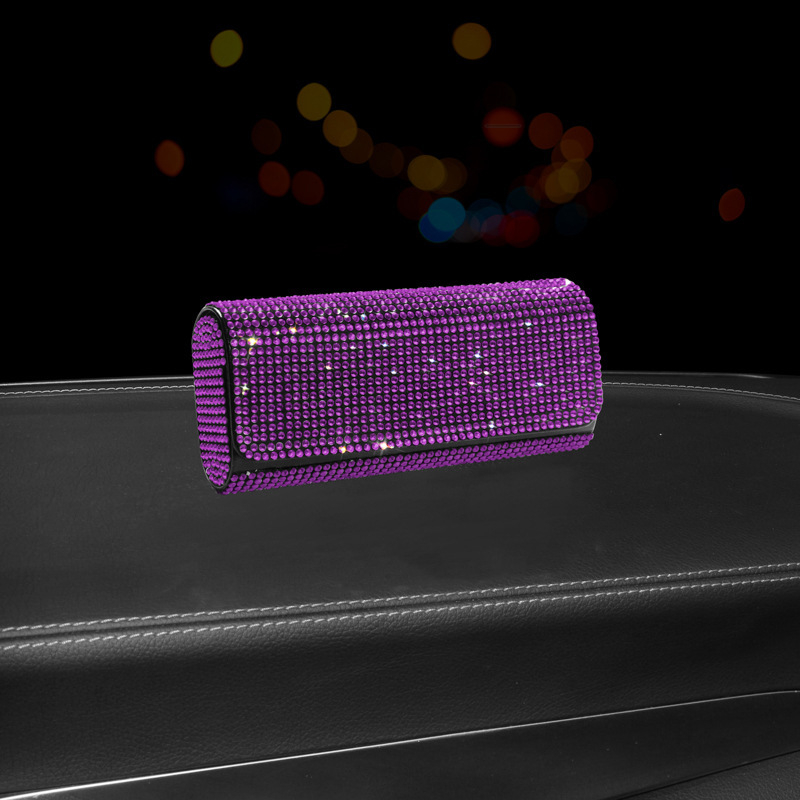 Piiriülene auto päikesesirmi hoiustusprillikott autoprillide hoidikule, auto teemantidega kaetud päikeseprillide kott, prilliklamber