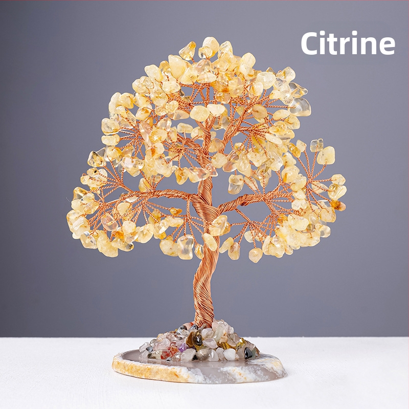 Ahhaatkristall Kruus Rikkuspuu Ametüst Tsitriin Rikkuspuu Kodu Lauakaunistused Käsitöö Kaunistused