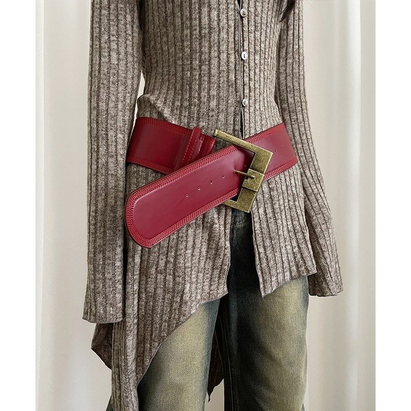 Leopardimustriga eristuv moodne lai vöö naistele Y2K All-Match Millennium stiilis ruudukujuline pandlaga kitsas vöökoht salendav kampsun ja mantel kaunistusega