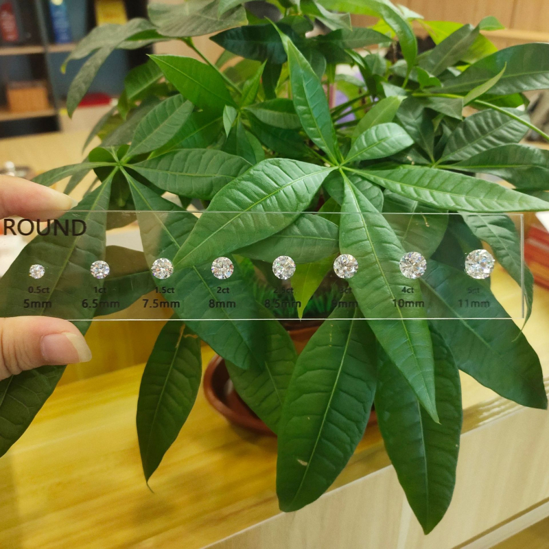 Új csupasz kő öltöny méret alak összehasonlítás ábra európai és amerikai kerek drágakő cirkon öltöny ékszer moissanit